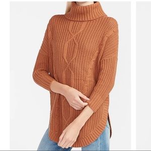 Express Cowl Neck Cable Knit Tunic sweater size XS
